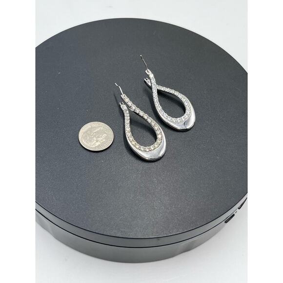 Vintage Designer CZ 925 Sterling Silver Twisted 3D Leverback Dangle  Earrings - Picture 12 of 13